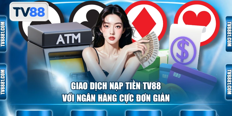 Giao dịch nạp tiền TV88 với ngân hàng cực đơn giản